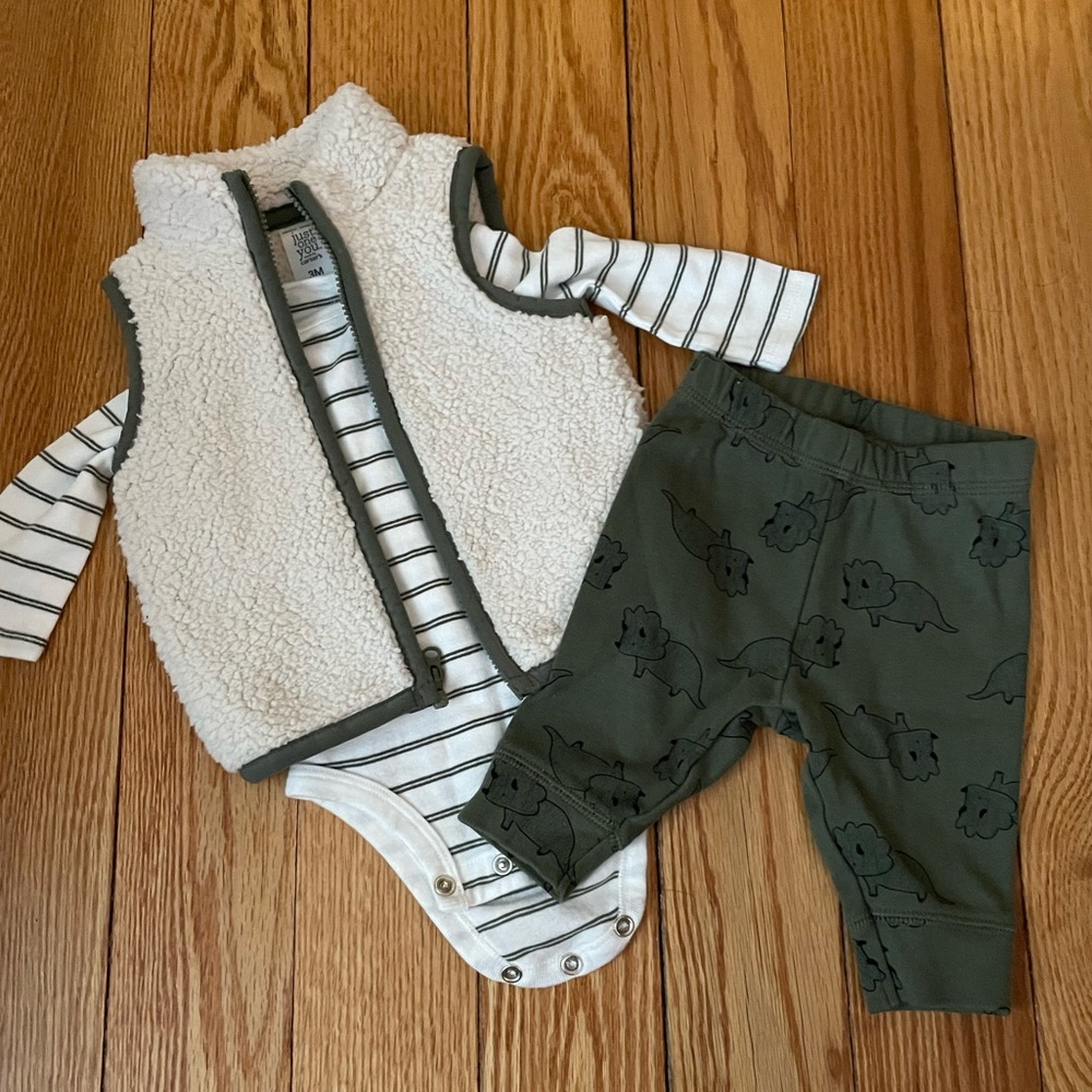 Just One You- Dino Sherpa Vest Set